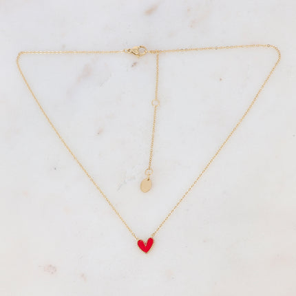 Collier Yesenia - petit coeur en émail