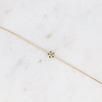 Bracelet - mini disc pendant and natural stones