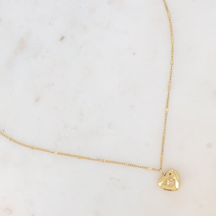 Collier Myra - pendentif coeur avec étoile gravée et oxyde de zirconium