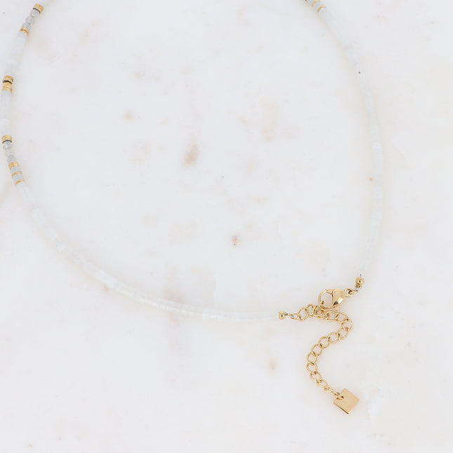 Collier Cybelle doré - pierres naturelles