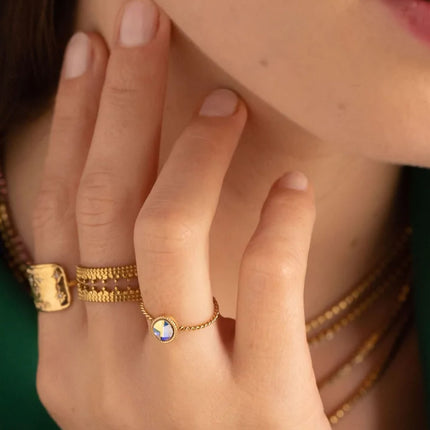 Bague Geyline - cristal oval Swarovski®