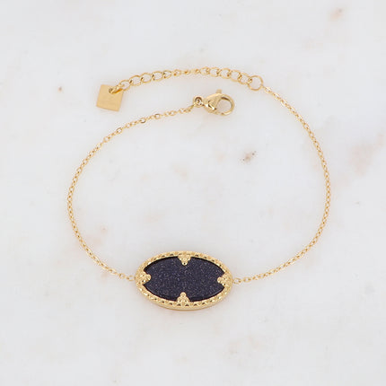 Bracelet Méli - pierre ovale et griffes triangles