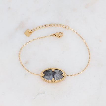 Bracelet Méli - pierre ovale et griffes triangles