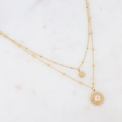 Collier Dao - soleil, boules, cristal pp30