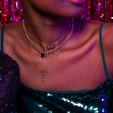 Collier Gwenn avec 5 mailles café plats