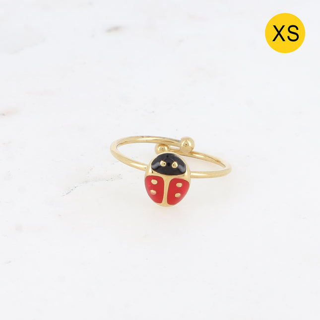 Bague XS - coccinelle émaillée