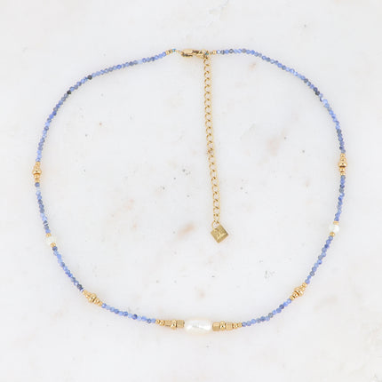 Collier Lionel - pierres naturelles et perles d'eau douce
