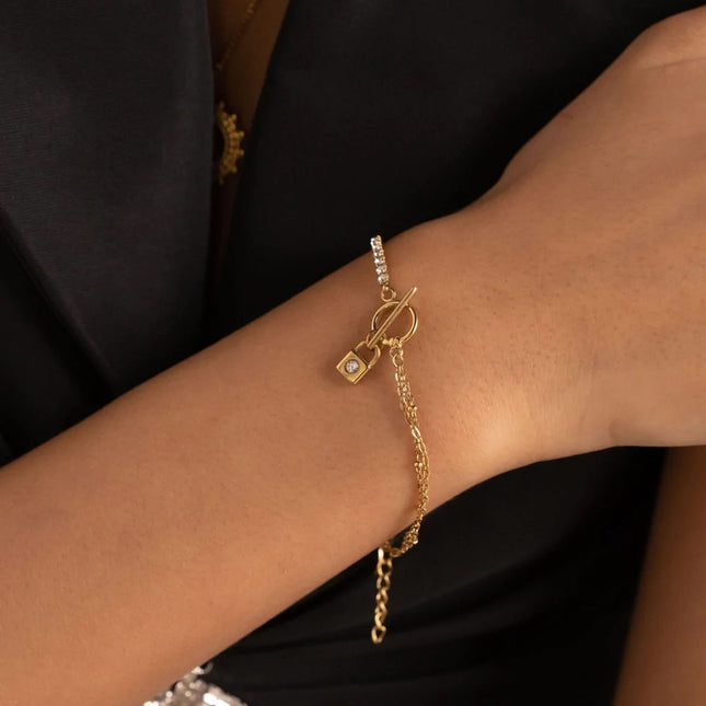 Bracelet Braxton - pendentif fermoir cabillot et cadenas