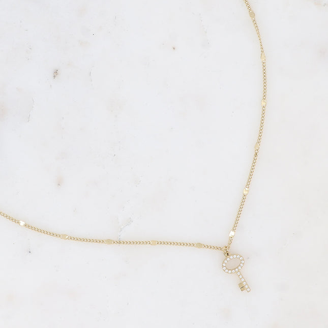 Collier Pariss - clef et oxydes de zirconium