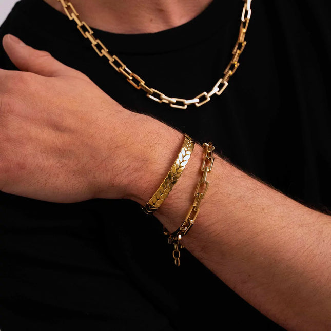 Bracelet Vivien M - UNISEX - maille rectangulaire 24 CM