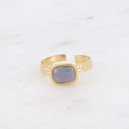 Bague Cindy - pierre naturelle rectangulaire