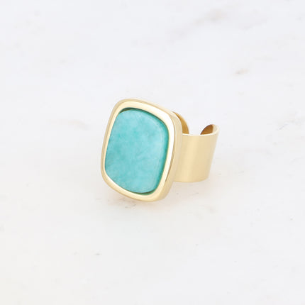 Bague - pierre naturelle rectangulaire