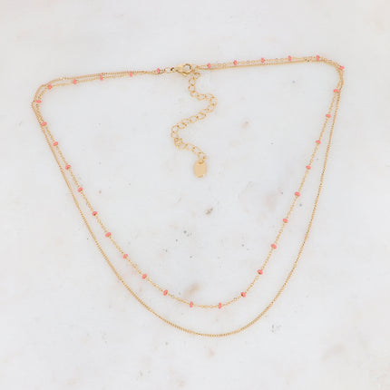 Collier Dua - 2 rangs avec perles émaillées