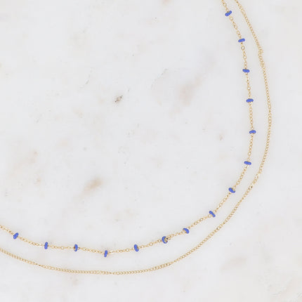 Collier Dua - 2 rangs avec perles émaillées