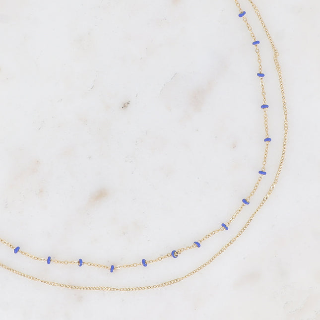Dua Necklace - 2 strands with enameled beads