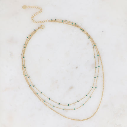Collier 3 rangs Frédérique - perles émaillées