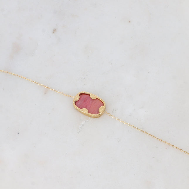 Zelda bracelet with rectangular natural stone