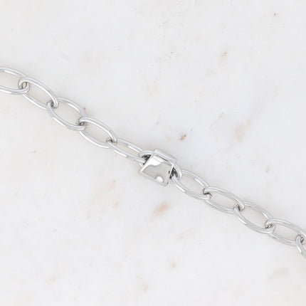 Bracelet Bailey - mailles ovales, pendentif lisse