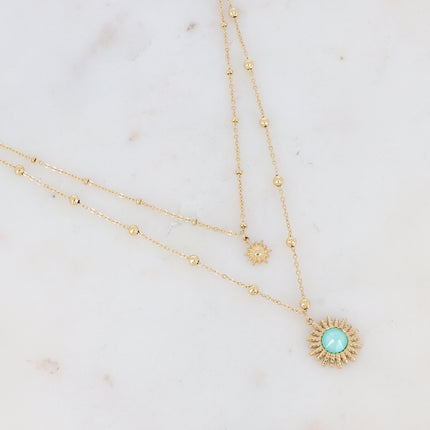 Collier Dao - soleil, boules, cristal pp30