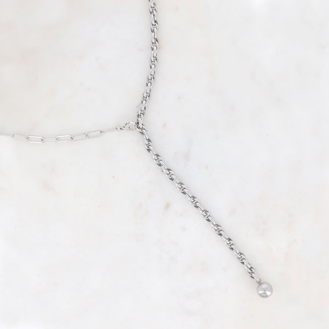 Fay Unisex Necklace - Mesh and Natural Stone