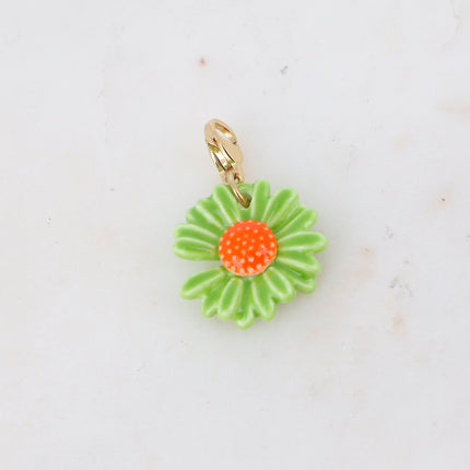Charm Flowery - fleur en céramique et émail