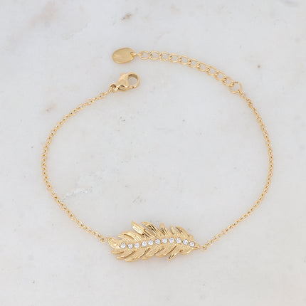 Bracelet - plume et oxyde de zirconium