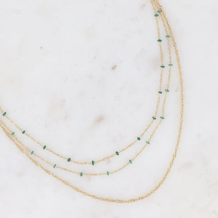 Collier 3 rangs Frédérique - perles émaillées