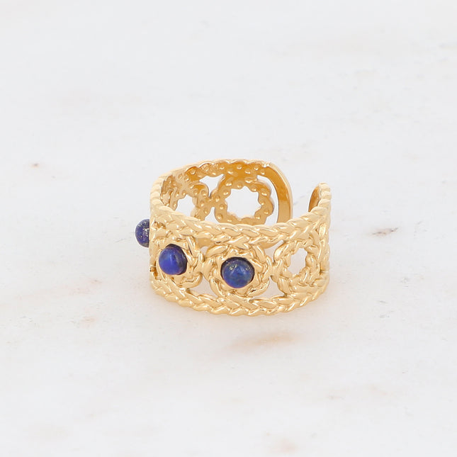 Bague tressée avec pierres naturelles
