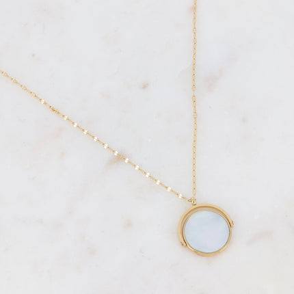 Collier Bliss - pierre naturelle et étoile gravée