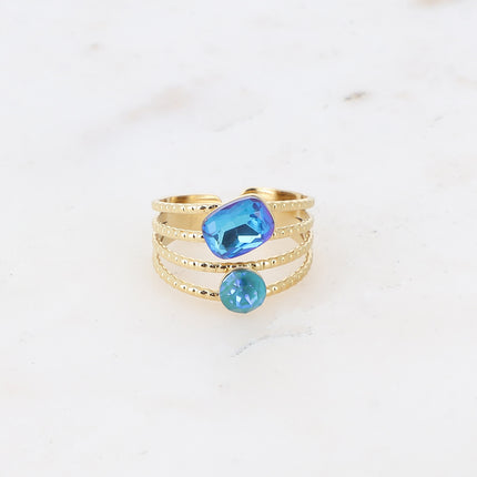Bague Lolita - 4 rangs striés avec cristaux Swarovski®