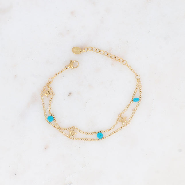 Breanna Bracelet - 2 links and natural stones