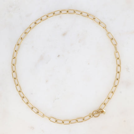 Collier - maille gourmette et fermoir cabillot torsadé