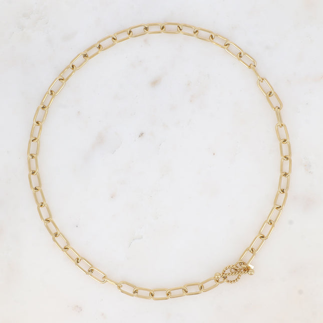 Collier - maille gourmette et fermoir cabillot torsadé