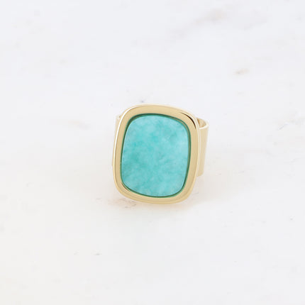 Bague - pierre naturelle rectangulaire