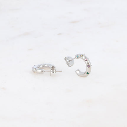Créoles Orria - lisses avec oxydes de zirconium - 15 mm