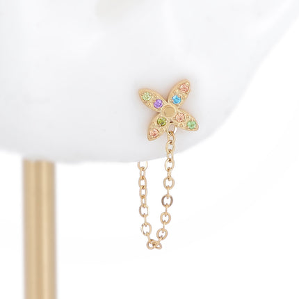 Boucles Florie trèfle avec zirconium
