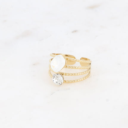 Bague Lolita - 4 rangs striés avec cristaux Swarovski®