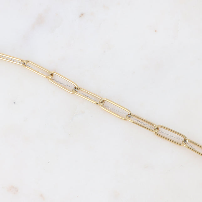 Bracelet Pénéllie - maille et chaîne fine