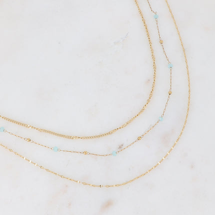 Collier 3 rangs Vanessa - pâtes de verre