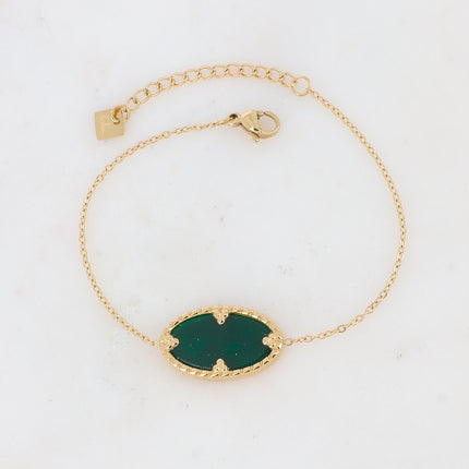 Bracelet Méli - pierre ovale et griffes triangles