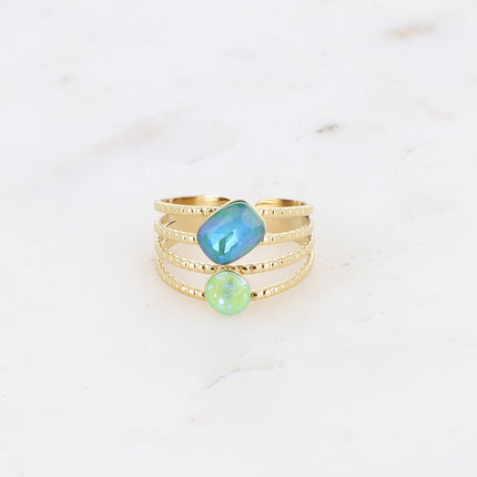 Bague Lolita - 4 rangs striés avec cristaux Swarovski®