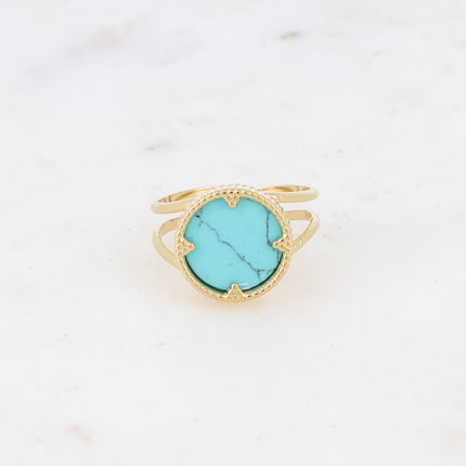Bague Oria avec pierre naturelle ronde