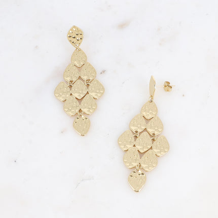 Boucles pendantes Bela - pétales martelées