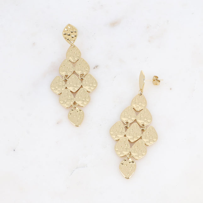 Boucles pendantes Bela - pétales martelées
