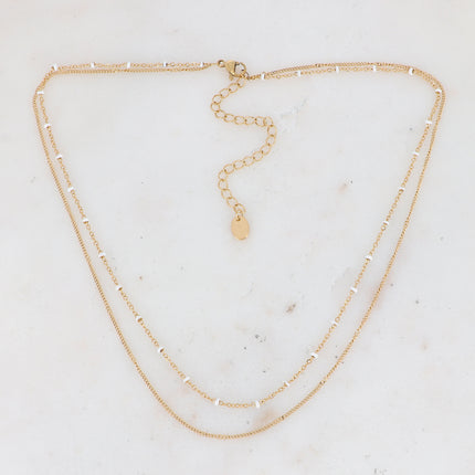 Collier Dua - 2 rangs avec perles émaillées