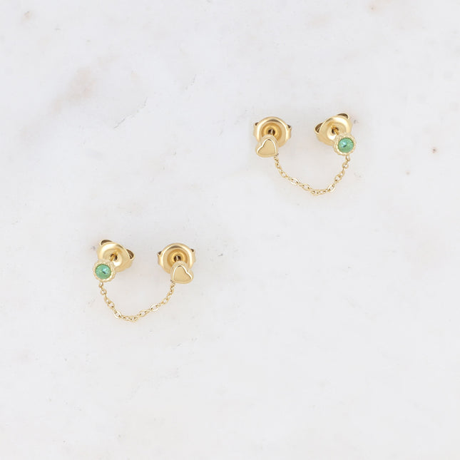 Mono-boucles Florine - coeur et oxyde de zirconium