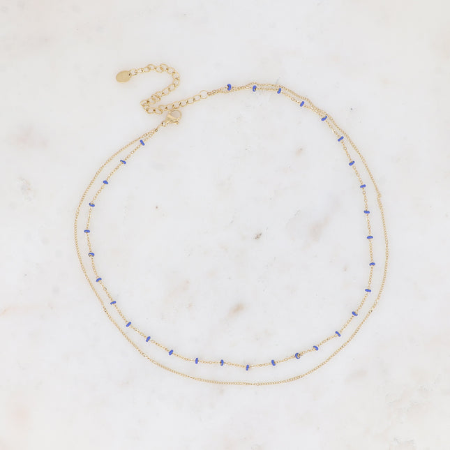 Dua Necklace - 2 strands with enameled beads