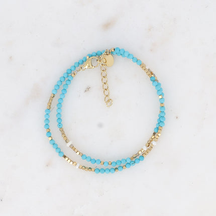 Bracelet 2 tours/Choker Bracélina avec pierres naturelles