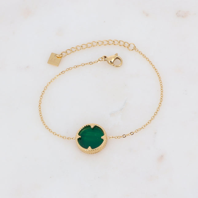 Oria bracelet with round stone and triangular prongs