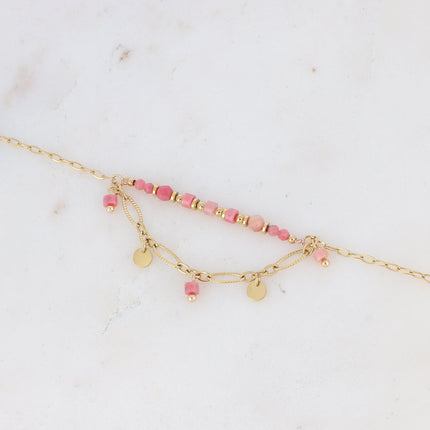 Amber Bracelet - 2 chains and natural stones